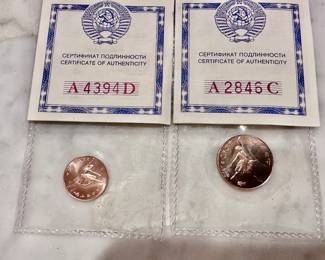 1991 USSR Ballet GOLD 25 &10 Rubles Coins