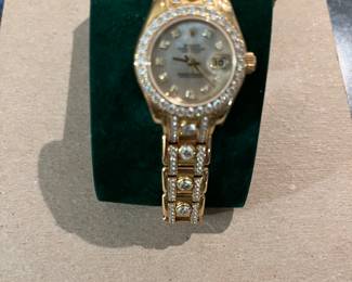 Ladies 14k and Diamond Rolex