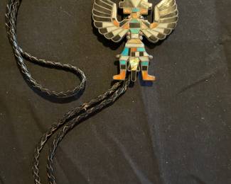 Important Old Pawn Knifewing bolo. 1920’s. Finely made inlay. Unsigned. 