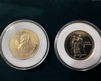 1976 Canadian $100 - 14k Gold Coins (2)
1/4 Troy Ounce. 
