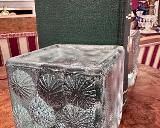 Blenko MCM “Moulded Ice” Glass Sculpture Designed by Joel Myers c. 1967