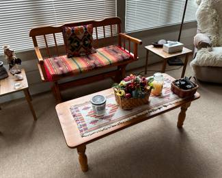 SW style Bench
Wooden Coffee Table 
End Tables 
