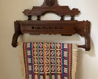 Vintage Wooden Wall Towel Rack