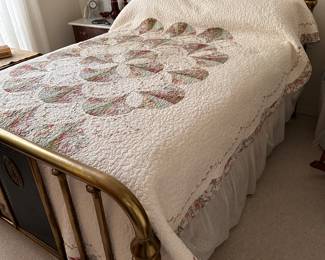 1940’s Brass Full Size Bed
Hand Stitched Quilt
Full Size Posturepedic Mattress and Box Spring