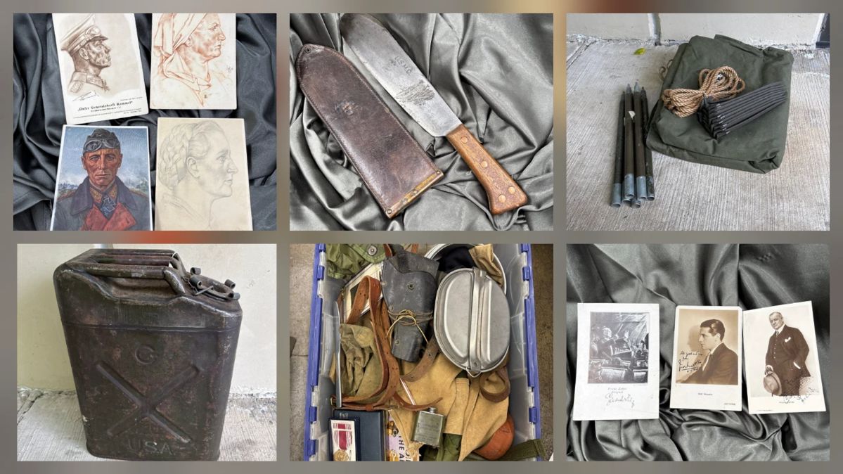 Over 200 items to pick from! Visit our auction site for more details or visit thewarfront.com for over 4000 pieces of military antiques and collectibles delivered straight to your door!