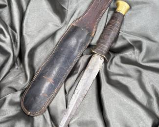 Trench made knife, blade is WWII German dagger, SA or the other kind...