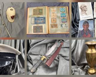 Over 200 items to pick from! Visit our auction site for more details or visit thewarfront.com for over 4000 pieces of military antiques and collectibles delivered straight to your door!