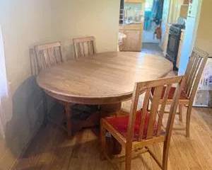 Oak Dining Table with Four Chairs