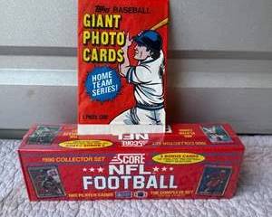 1990 Score NFL Football Collector Set and Topps Giant Photo Card