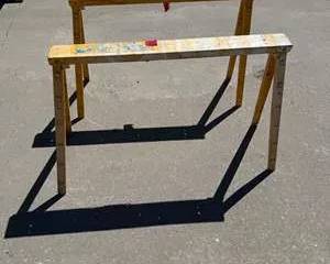 Set of Yellow Metal Folding Saw Horses