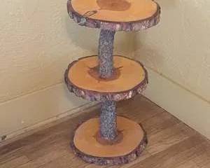 Rustic Wooden Three-Tiered Stand