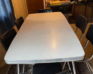 Mid Century Formica Table and Six Chairs