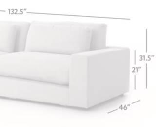 Dimensions for the modular sofas