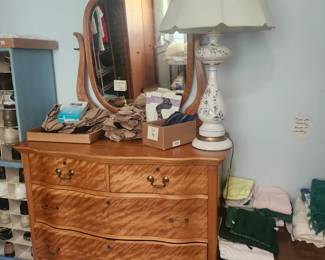 Widdicomb dresser with mirror, refurbished by HENZLER of Saginaw, also, a matching chest of drawers with mirror in other room of home