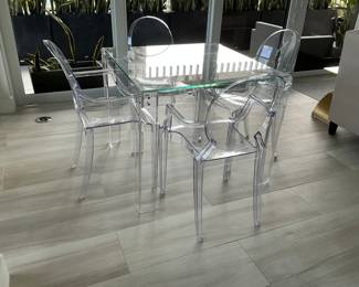 Lucite table & 4 chairs