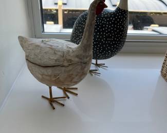 Pair of Folk Art Wood Birds