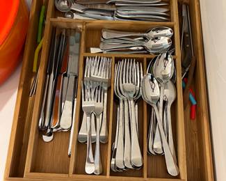 Crate & Barrel Stainless service for 10 ++