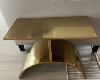 Pair of CB2 Gold side tables (24" x 12" x 16" tall)