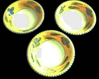 3 Yellow and Blue Bowls