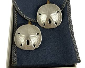 Polished Sand Dollar Clip on Earrings