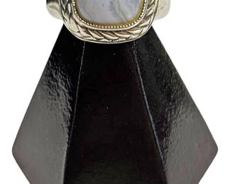 JC Sterling Silver Blue Lace Agate Ring