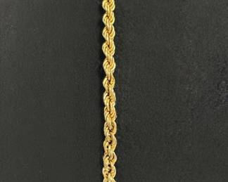 14k Gold Rope Chain Bracelet