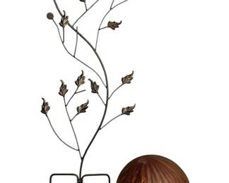 Wrought Iron Tree and Resin Ball Yard Art