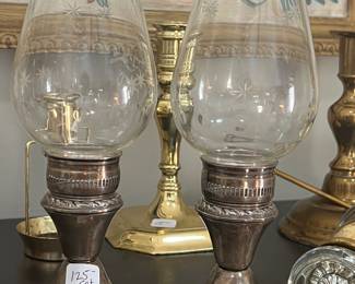 Sterling silver candlestick holders, Baldwin brass