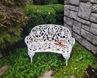 Outdoor iron bench