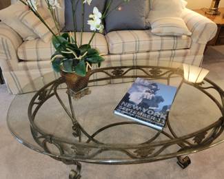 Glass & metal coffee table