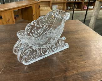 Fitz & Floyd Christmas Santa Crystal Sleigh
