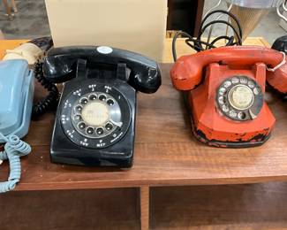 Black & Red Rotary Phones