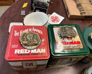 Redman Tobacco Belt Buckles & Tins