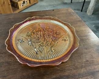 Jeannette Iridescent Carnival Glass Platter