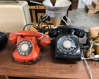 Red Rotary Phone (Heavy) - Black Rotary Phone