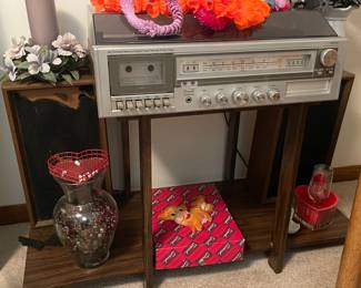 JC Penny stereo with stand and speakers 