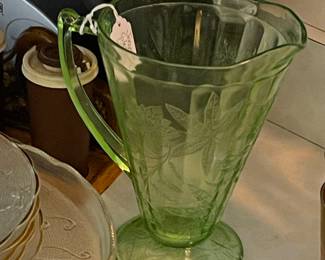 Uranium glass pitcher 