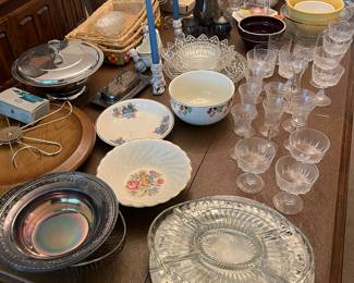 Serving pieces, trays, dishes, China sets, candlesticks and more!