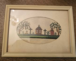 Framed beadwork picture 