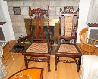 Vintage cane seat chairs
