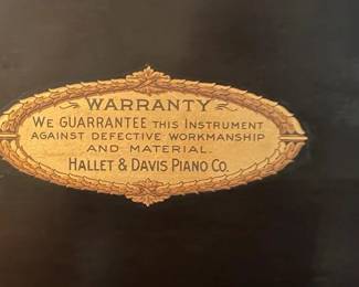 PIANO
HALLET & DAVIS PIANO CO. LEXINGTON BOSTON 
Beautiful Upright Piano (part of Estate) located 2 houses down on ground level truck can back right up to door the piano is just inside the door. Executor says Make offer and take it!
