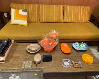 Cool fifties ash trays, serving trays