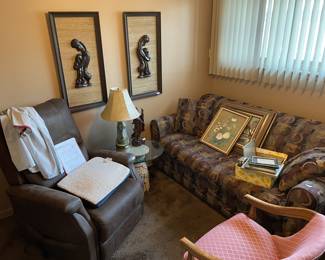 Like new Moto-Motion recliner and lift chair. Works perfectly. Full size sleeper sofa.