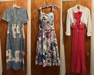 Ruth Starling Originals (center) and many other vintage dresses.