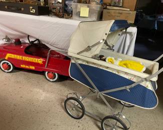Fire truck and Easy Fold Carriage by Welsh