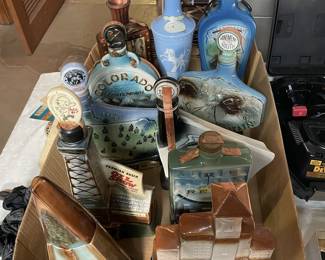 Vintage Jim Beam bottles.