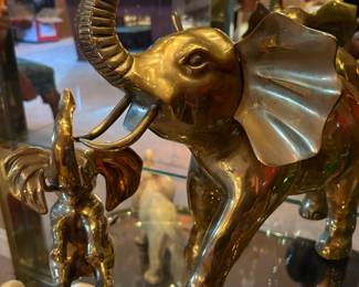 Brass elephant collection