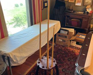 Pool cue rack.