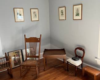 Wall decor. Chair. Coffee table.