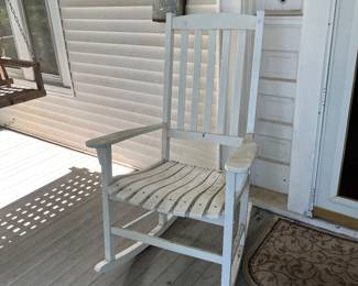 Outdoor rocking chair.